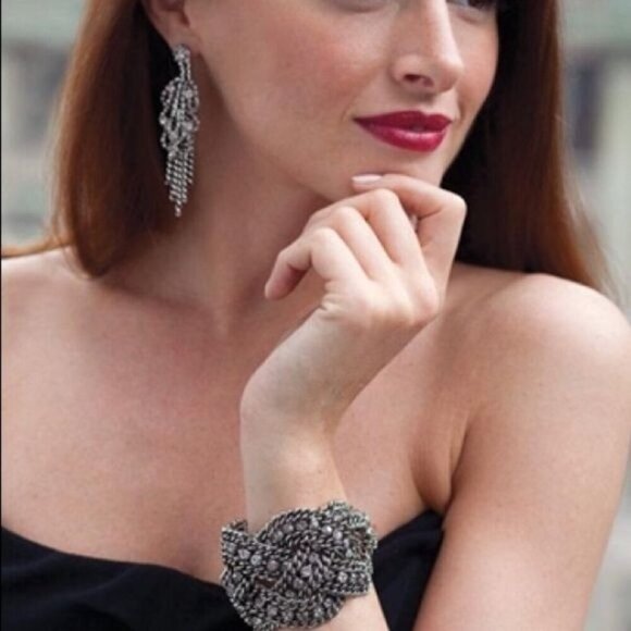 Stella & Dot Petra Braided Crystal Statement Bracelet - Picture 6 of 12